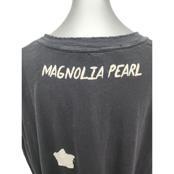 Magnolia Pearl Oversized Shirt Top Black Tunic Moon Stars Applique OS - Picture 7 of 9
